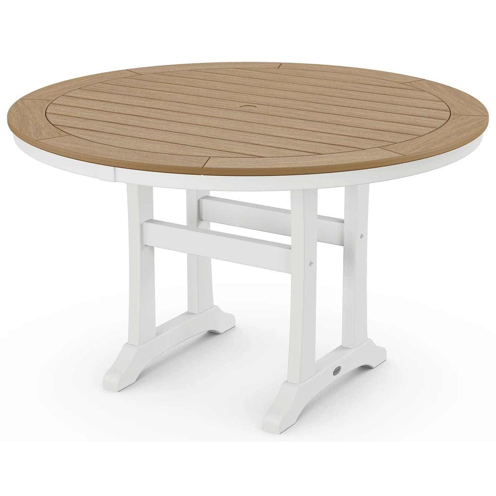 POLYWOOD® Nautical Trestle 48" Round Dining Table - Select Accents - RT448-L1 Table POLYWOOD®