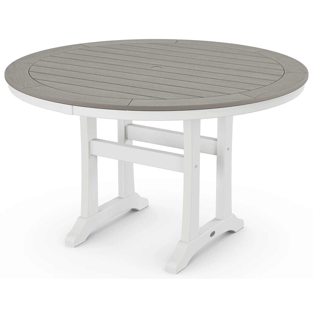 POLYWOOD® Nautical Trestle 48" Round Dining Table - Select Accents - RT448-L1 Table POLYWOOD®