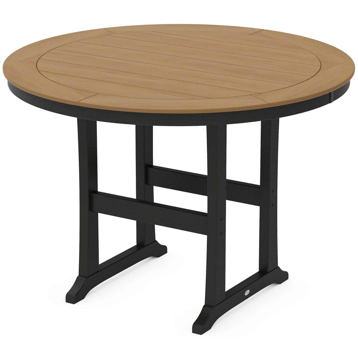 POLYWOOD® Nautical Trestle 60" Round Bar Table - Select Accents - RBT460-L1 Dining Table POLYWOOD®