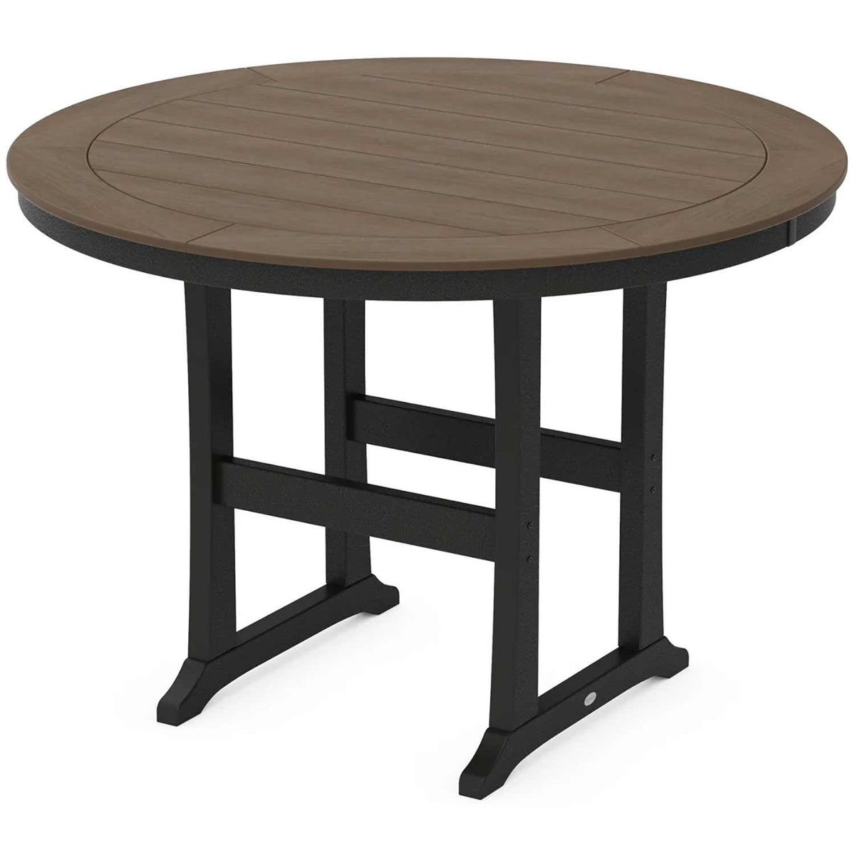 POLYWOOD® Nautical Trestle 60" Round Bar Table - Select Accents - RBT460-L1 Dining Table POLYWOOD®