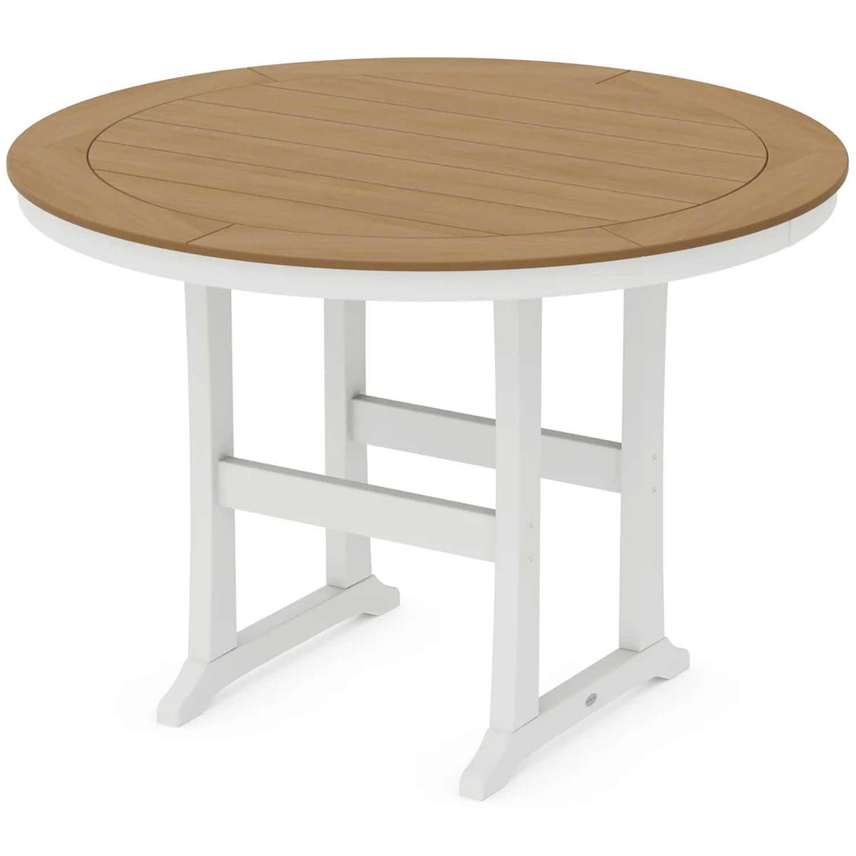 POLYWOOD® Nautical Trestle 60" Round Bar Table - Select Accents - RBT460-L1 Dining Table POLYWOOD®