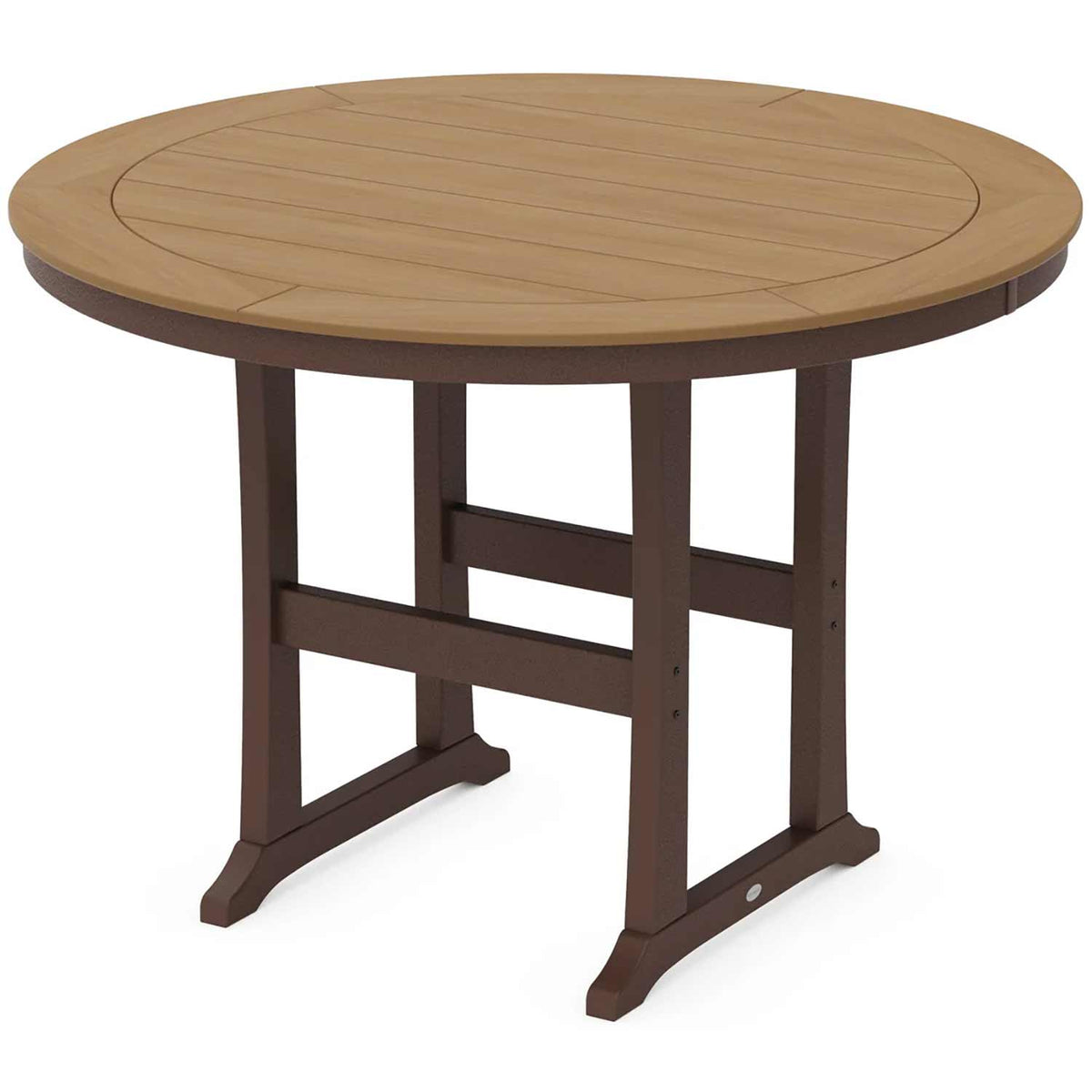 POLYWOOD® Nautical Trestle 60" Round Bar Table - Select Accents - RBT460-L1 Dining Table POLYWOOD®