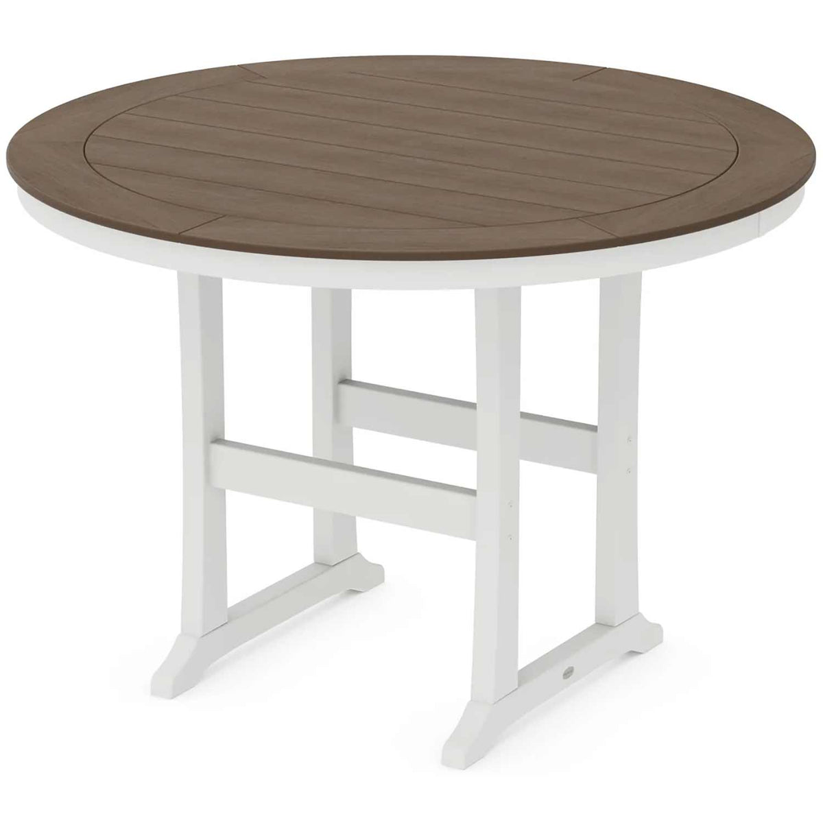 POLYWOOD® Nautical Trestle 60" Round Bar Table - Select Accents - RBT460-L1 Dining Table POLYWOOD®