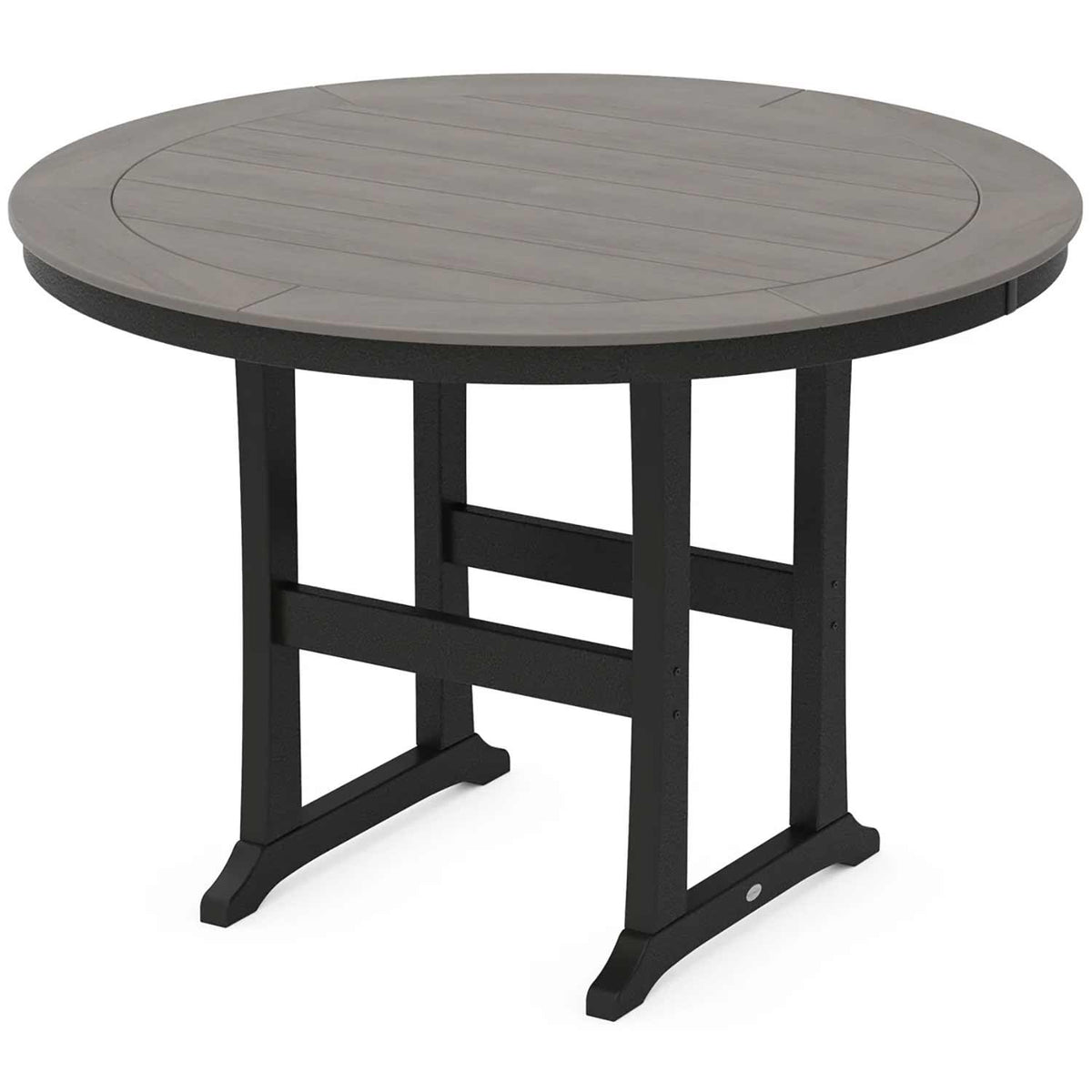 POLYWOOD® Nautical Trestle 60" Round Bar Table - Select Accents - RBT460-L1 Dining Table POLYWOOD®