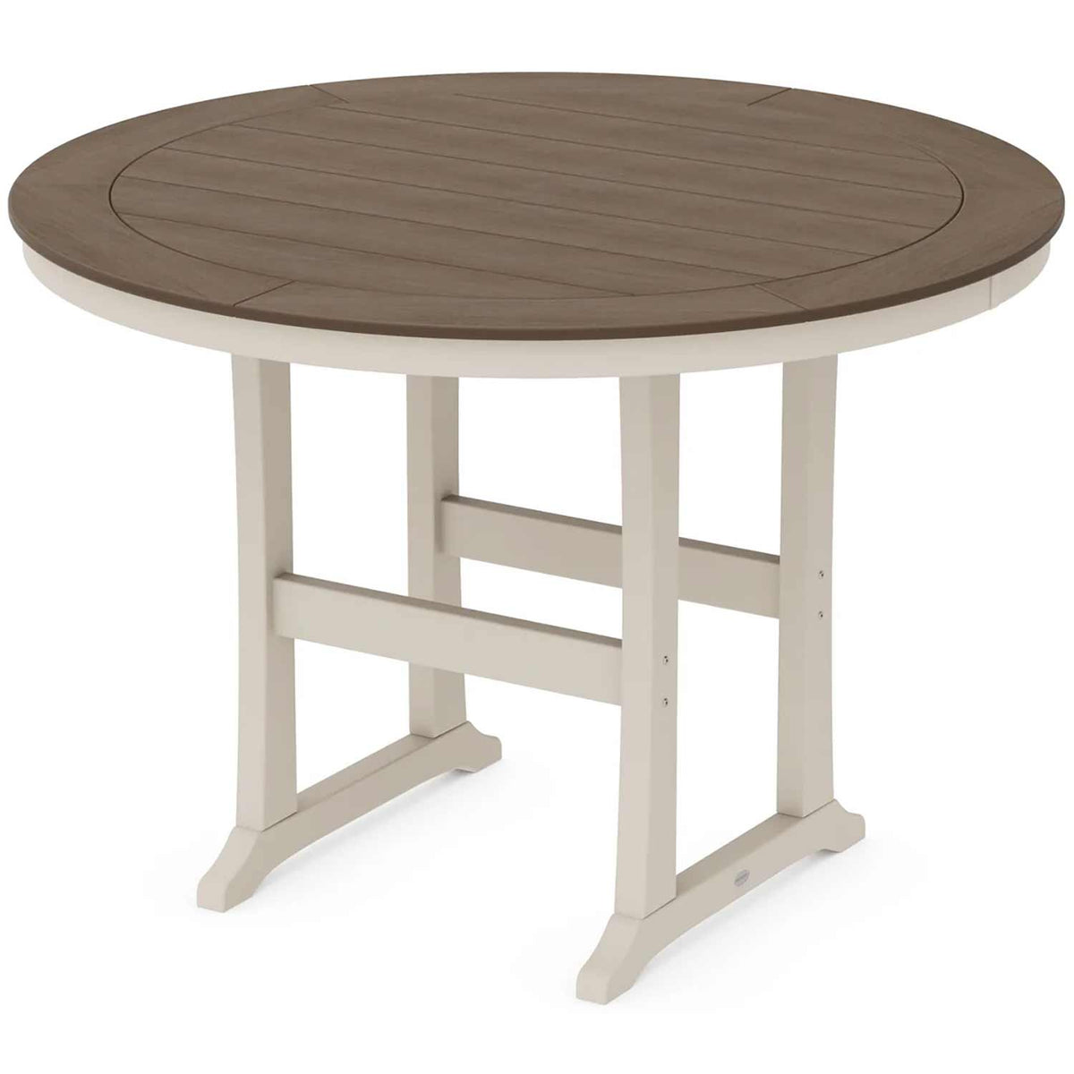 POLYWOOD® Nautical Trestle 60" Round Bar Table - Select Accents - RBT460-L1 Dining Table POLYWOOD®