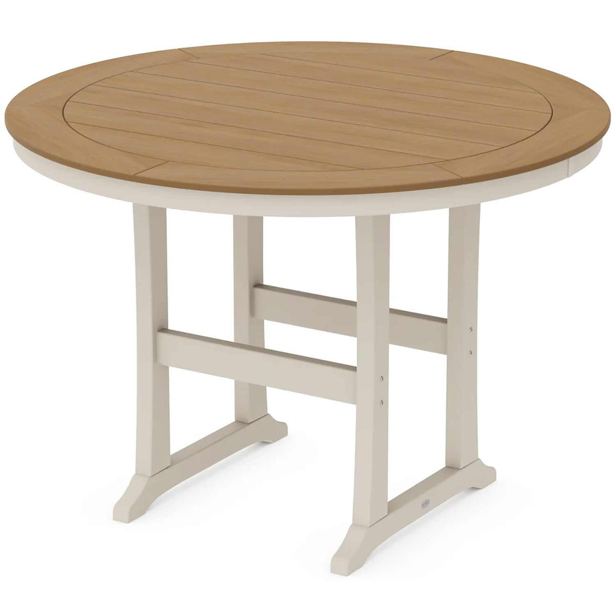 POLYWOOD® Nautical Trestle 60" Round Bar Table - Select Accents - RBT460-L1 Dining Table POLYWOOD®