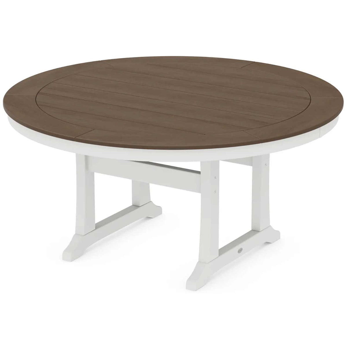 POLYWOOD® Nautical Trestle 60" Round Dining Table - Select Accents - RT460-L1 Table POLYWOOD®
