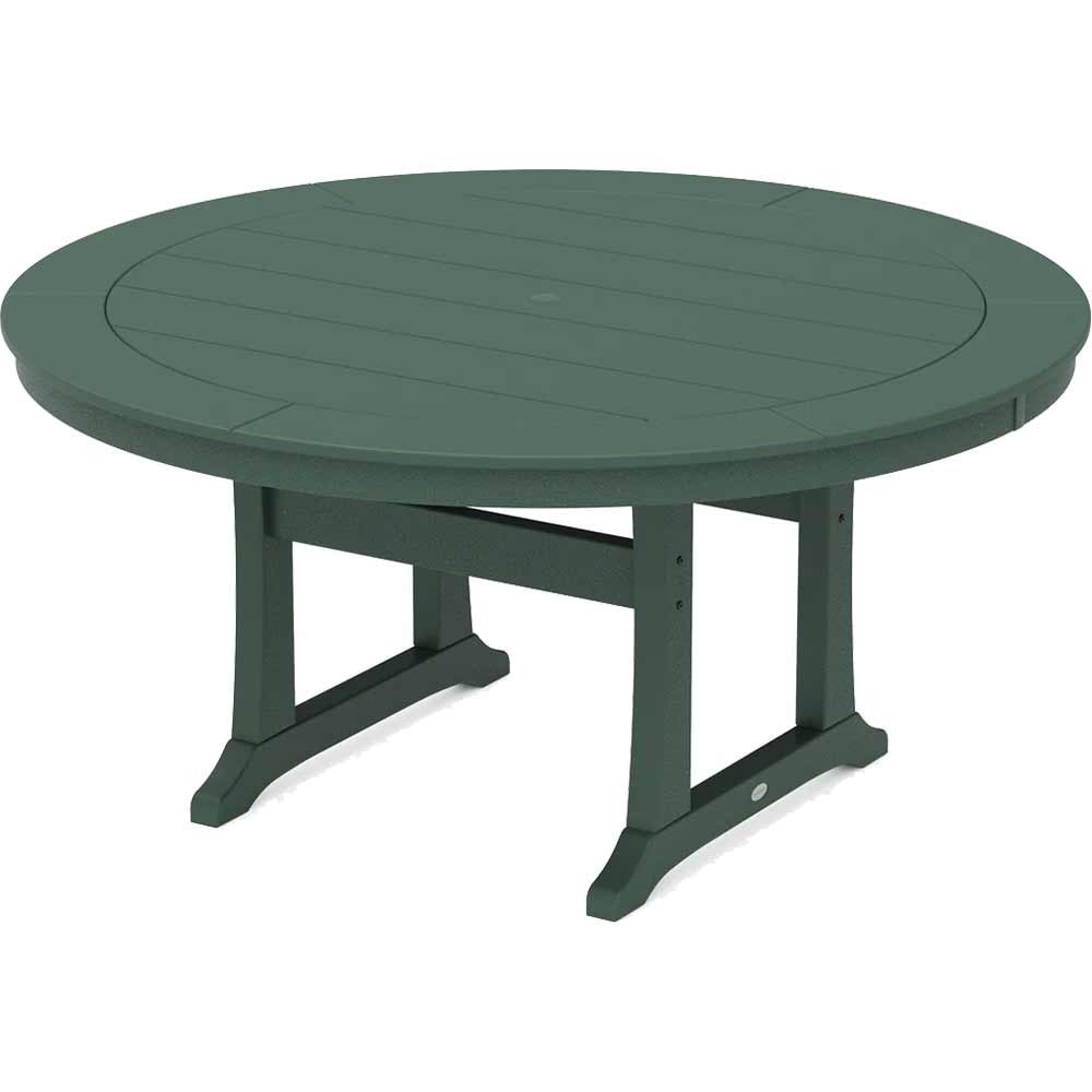 POLYWOOD® Nautical Trestle 60" Round Outdoor Dining Table - RT460-L1 Table POLYWOOD®