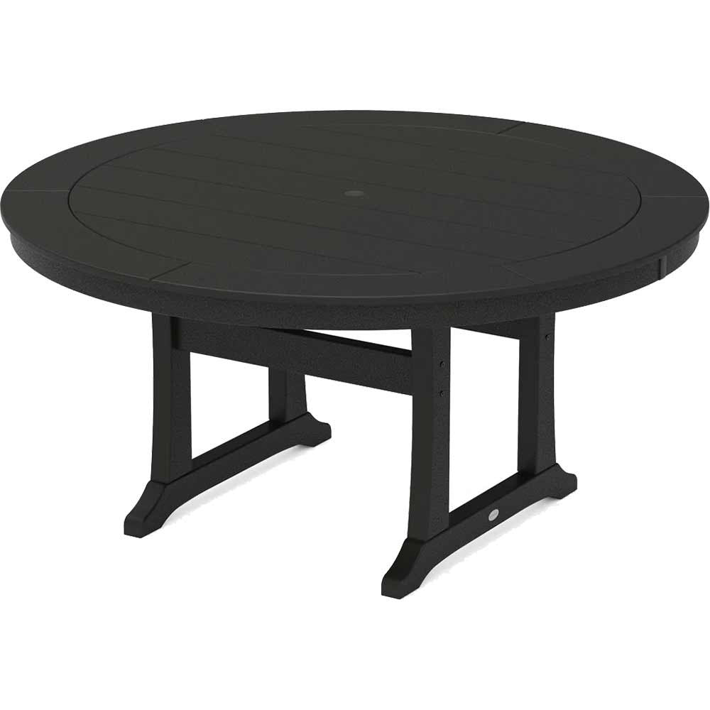 POLYWOOD® Nautical Trestle 60" Round Outdoor Dining Table - RT460-L1 Table POLYWOOD®
