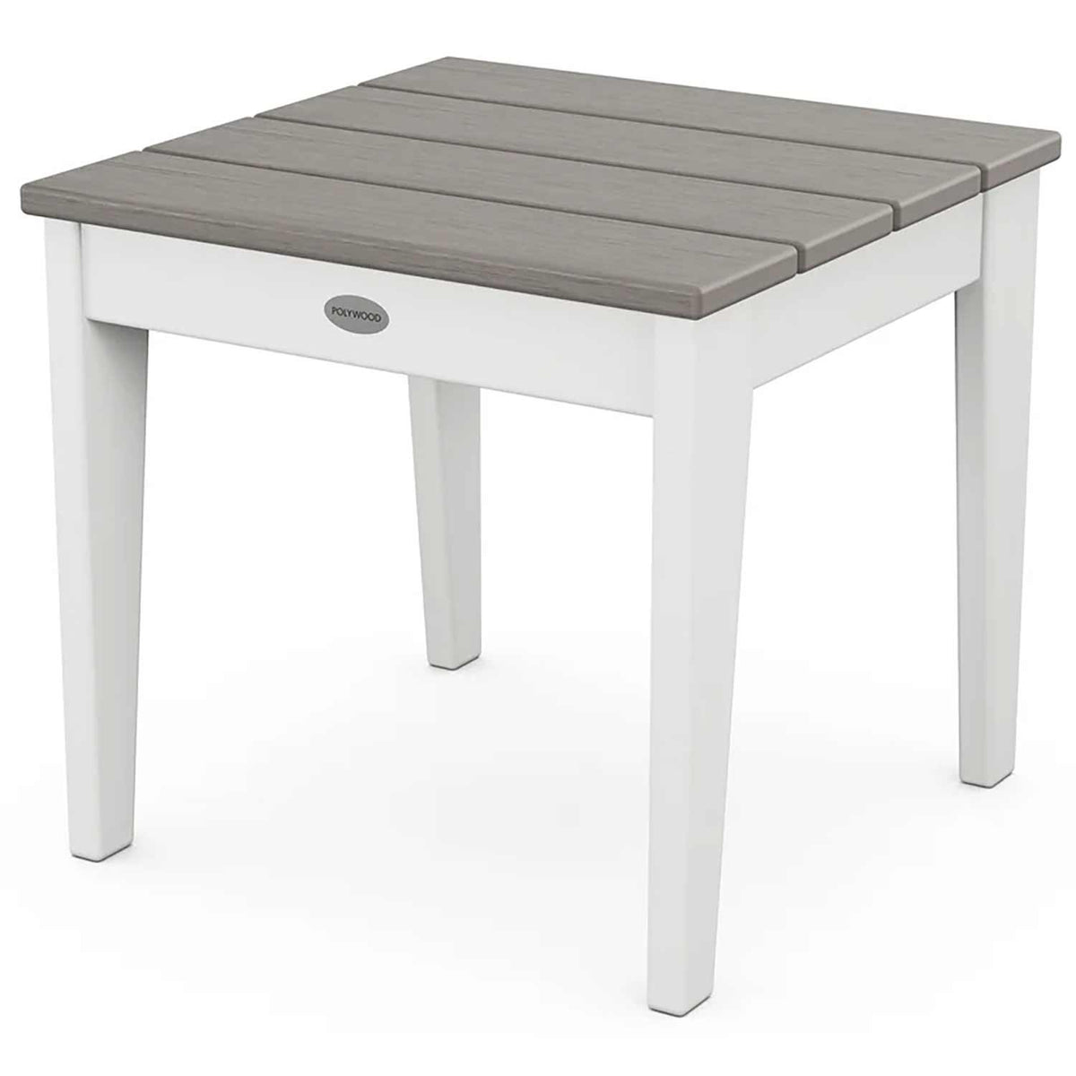 POLYWOOD® End Table White / Driftwood POLYWOOD® Newport 18" Side Table - Select Accents - MNT18