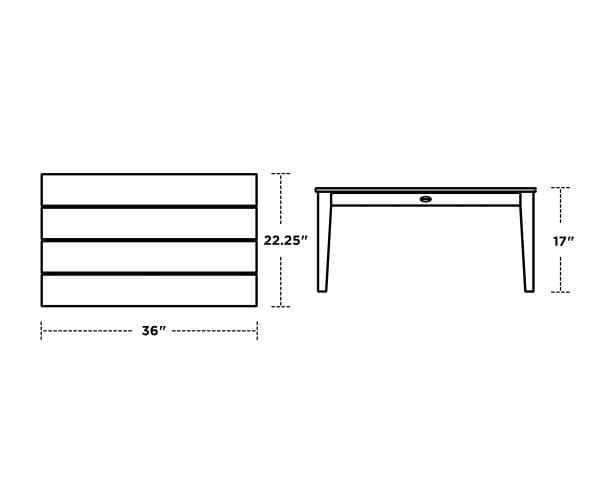 POLYWOOD® Newport 22" x 36" Coffee Table - CT2236 Coffee Table POLYWOOD®