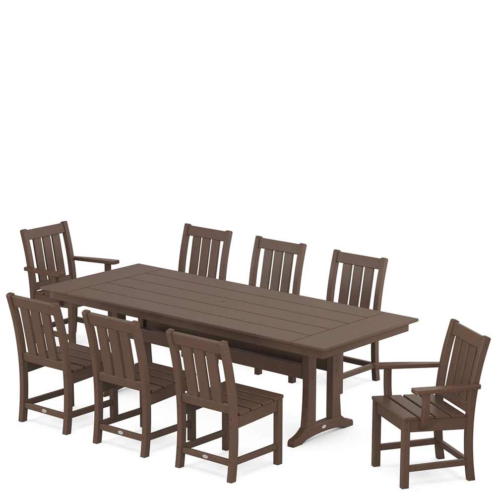 POLYWOOD® Oxford 9-Piece Farmhouse Dining Set with Trestle Legs - PWS2065-1