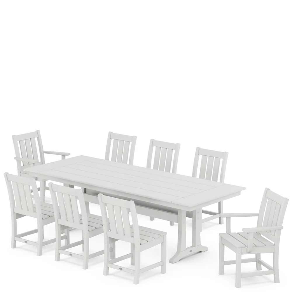 POLYWOOD® Oxford 9-Piece Farmhouse Dining Set with Trestle Legs - PWS2065-1
