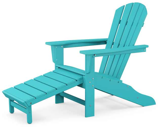 POLYWOOD® Palm Coast Ultimate Adirondack with Hideaway Ottoman - HNA15 Adirondack Chair POLYWOOD®
