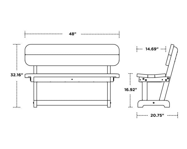 POLYWOOD® Park 48" Bench - PB48 Benches POLYWOOD®