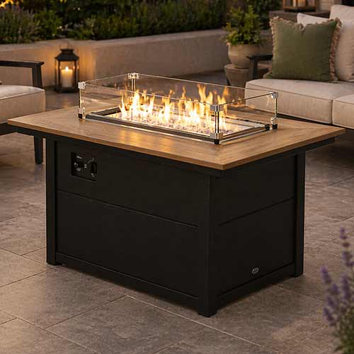 POLYWOOD® Rectangle 34" X 46" Fire Pit Table - Select Accents - CTF3446RECT