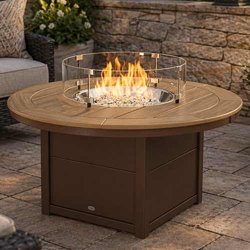 POLYWOOD® Round 48" Fire Pit Table - Select Accents - CTF48R