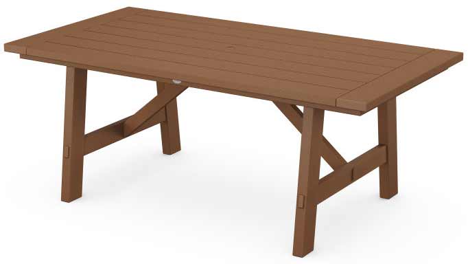 POLYWOOD® Rustic Farmhouse 39" x 75" Dining Table - PL83-T3L2 Table POLYWOOD®