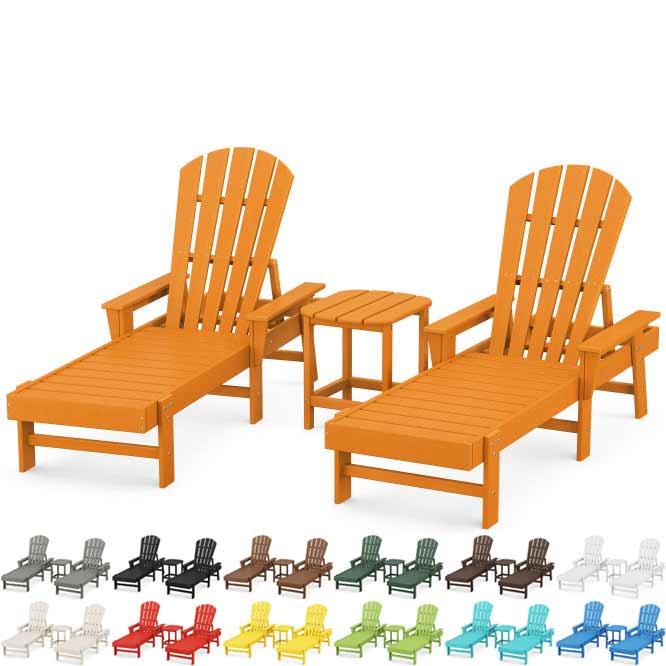 POLYWOOD® South Beach Chaise 3-Piece Set - PWS178-1 Chaise POLYWOOD®