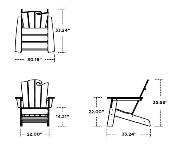 POLYWOOD® The Ocean Chair - OCA24 Adirondack Chair POLYWOOD®