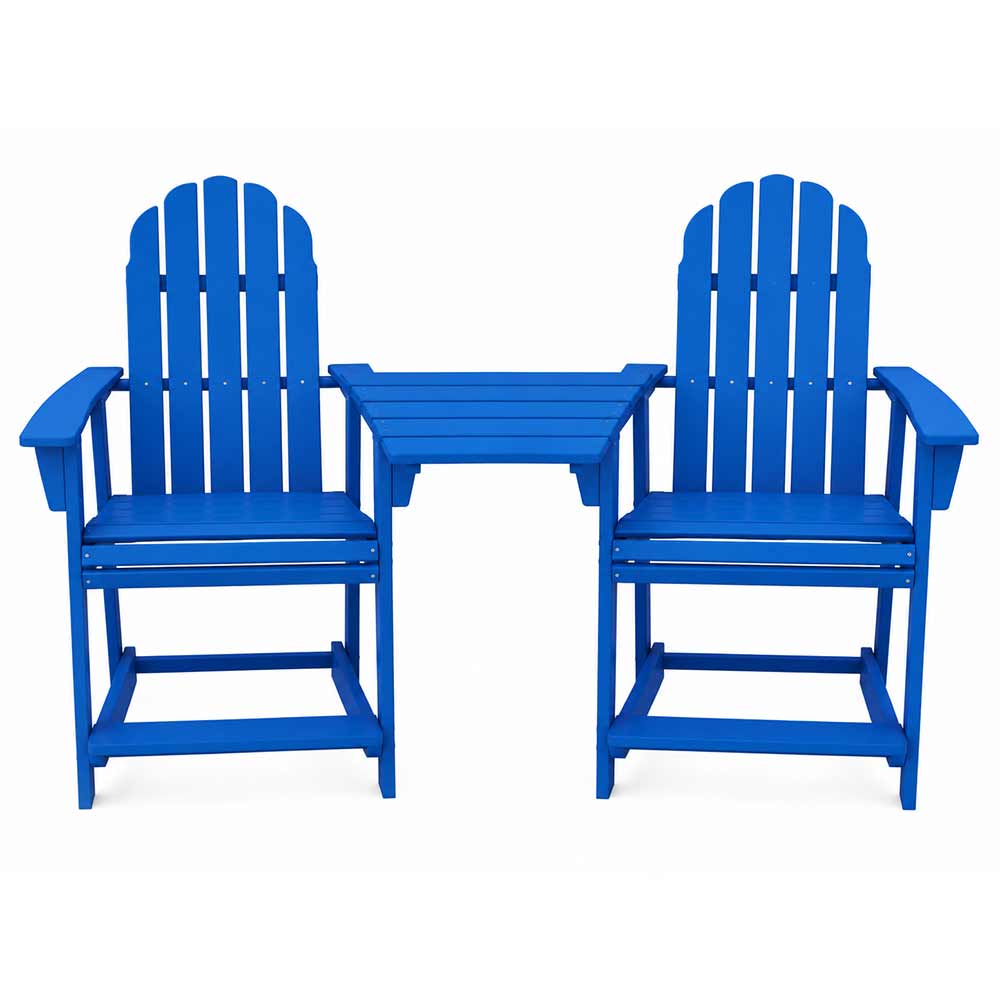 POLYWOOD® Vineyard 2 Curveback Adirondack Counter Chairs & Angled Adirondack Dining Connecting Table