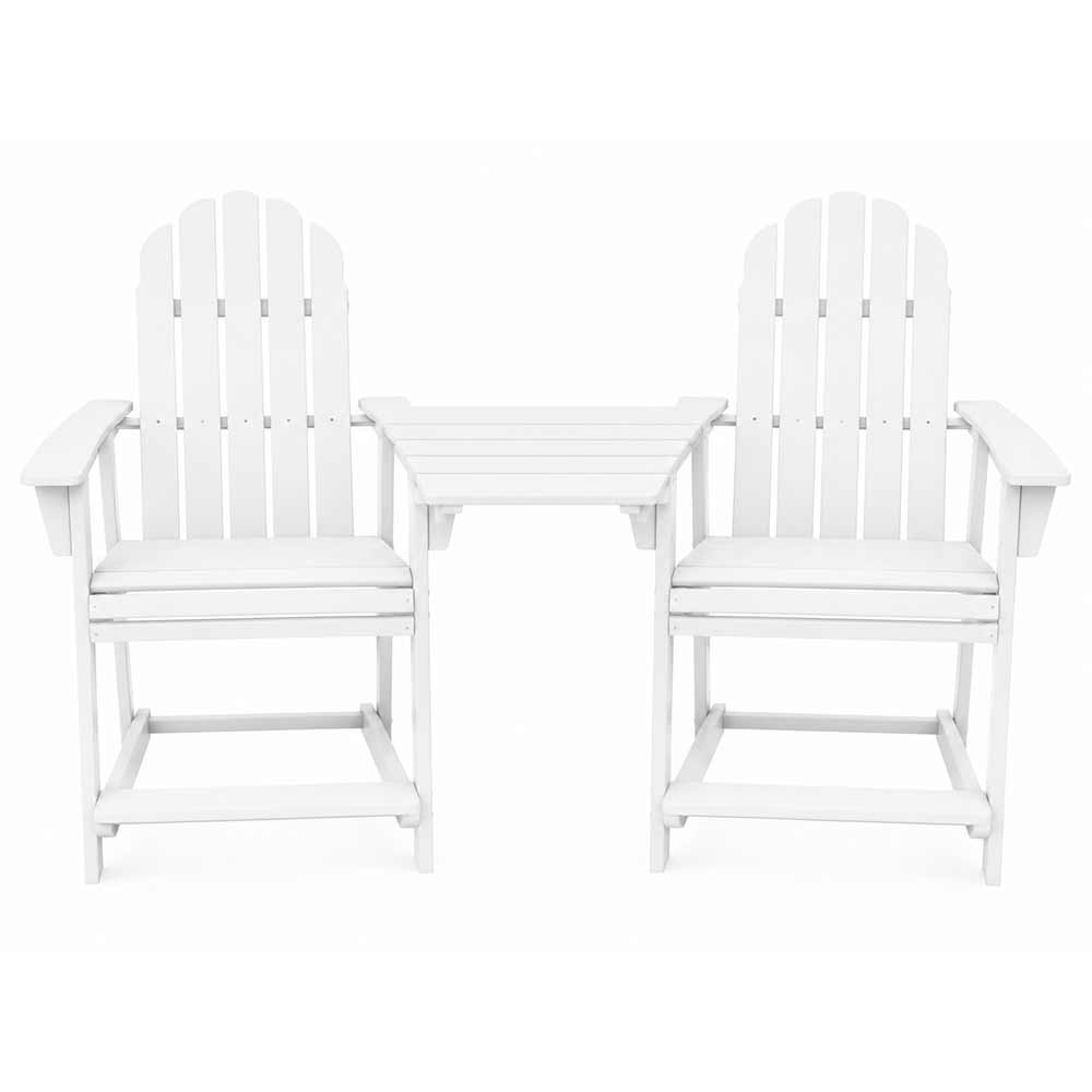 POLYWOOD® Vineyard 2 Curveback Adirondack Counter Chairs & Angled Adirondack Dining Connecting Table