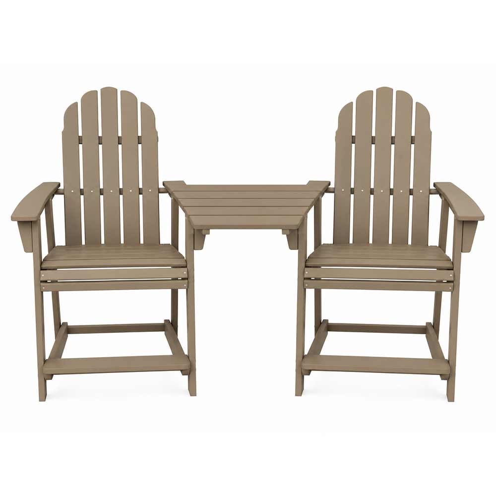 POLYWOOD® Vineyard 2 Curveback Adirondack Counter Chairs & Angled Adirondack Dining Connecting Table
