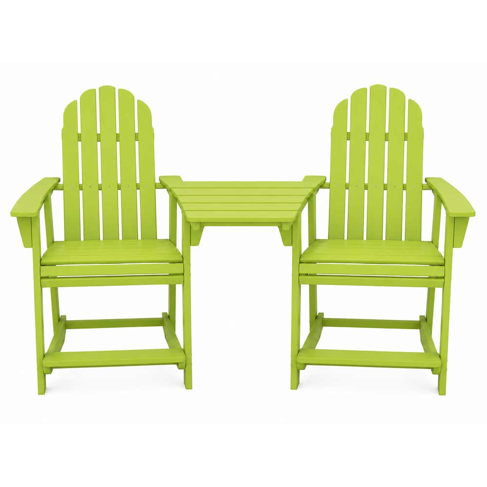 POLYWOOD® Vineyard 2 Curveback Adirondack Counter Chairs & Angled Adirondack Dining Connecting Table