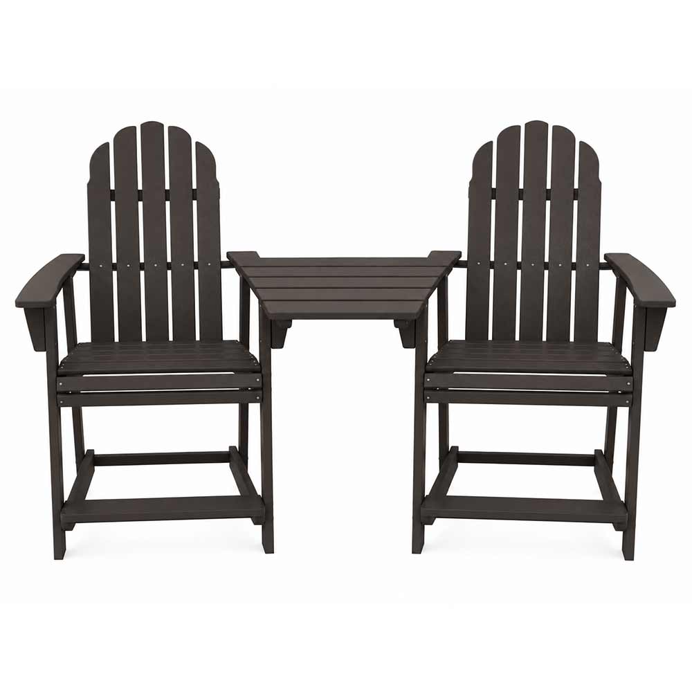 POLYWOOD® Vineyard 2 Curveback Adirondack Counter Chairs & Angled Adirondack Dining Connecting Table