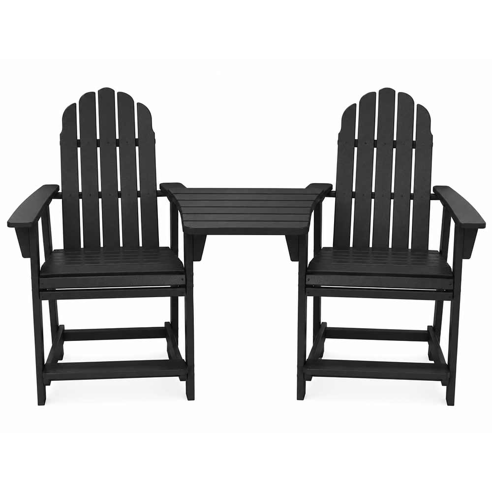 POLYWOOD® Vineyard 2 Curveback Adirondack Counter Chairs & Angled Adirondack Dining Connecting Table
