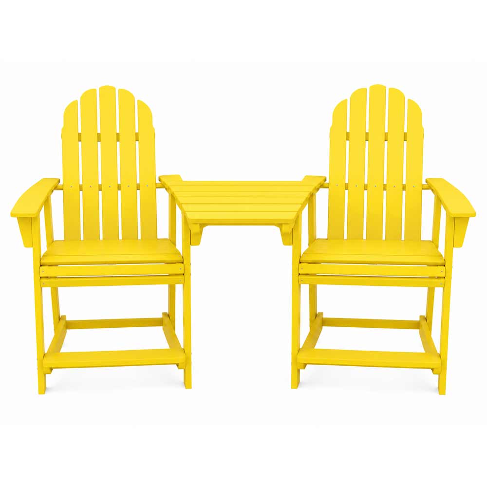 POLYWOOD® Vineyard 2 Curveback Adirondack Counter Chairs & Angled Adirondack Dining Connecting Table
