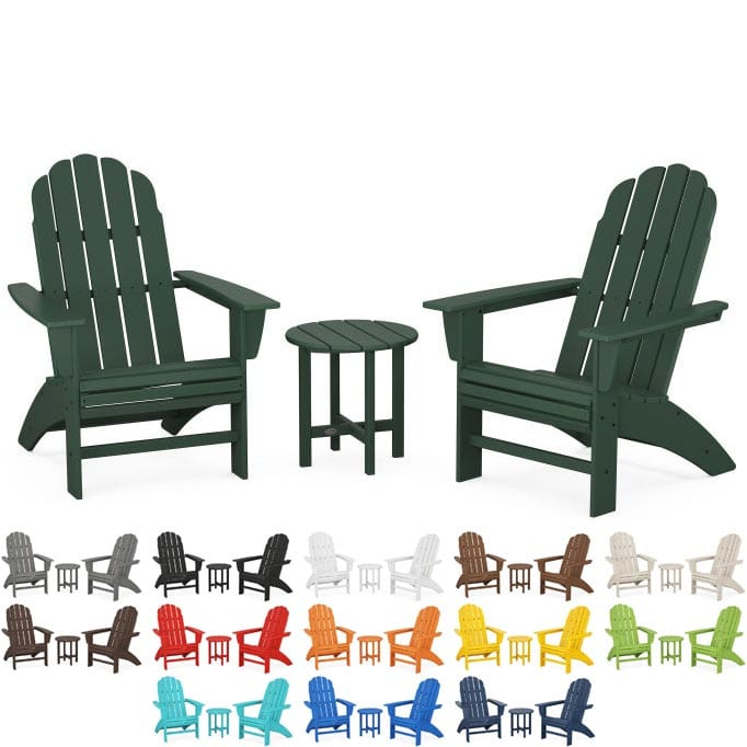 POLYWOOD® Vineyard 3-Piece Curveback Adirondack Set - PWS418-1 Adirondack Chair POLYWOOD®