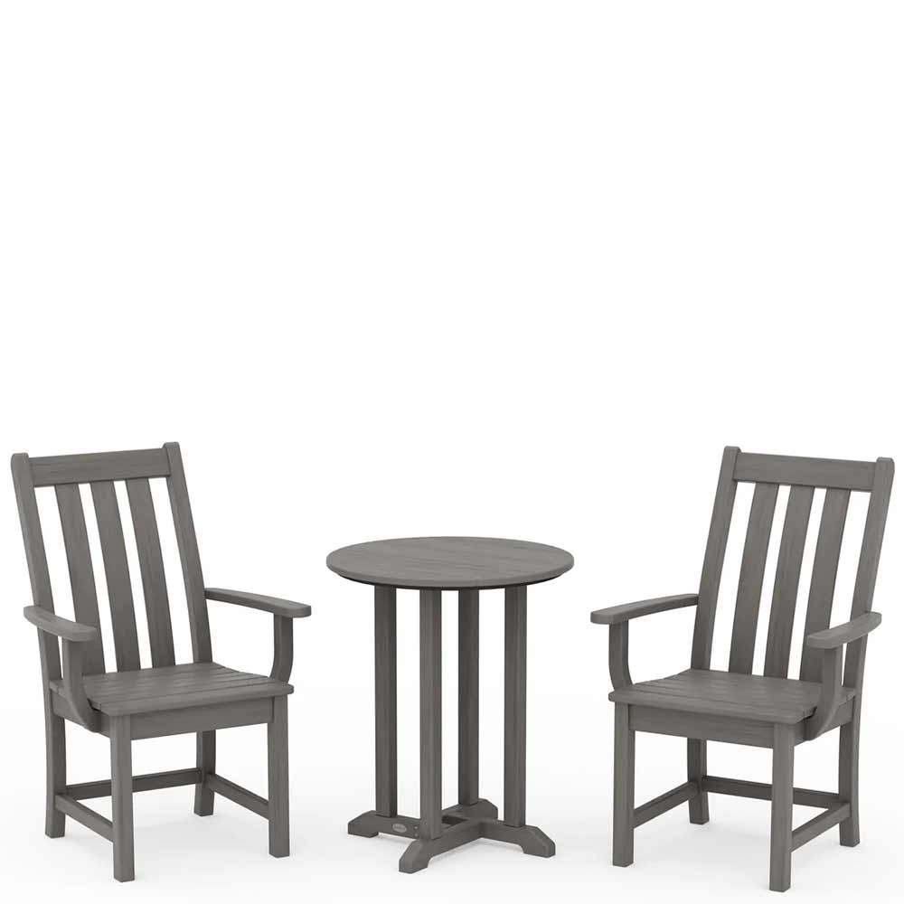 POLYWOOD® Vineyard 3-Piece Round Bistro Dining Set - PWS1318-1
