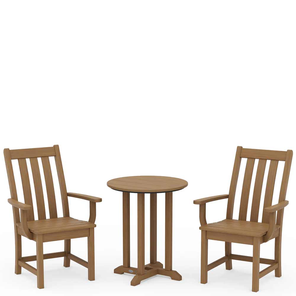 POLYWOOD® Vineyard 3-Piece Round Bistro Dining Set - PWS1318-1