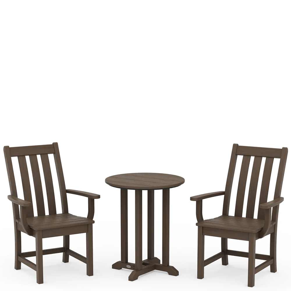POLYWOOD® Vineyard 3-Piece Round Bistro Dining Set - PWS1318-1