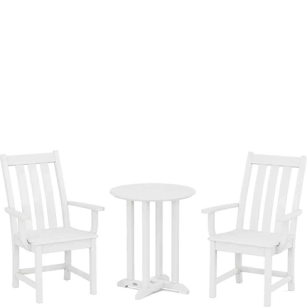 POLYWOOD® Vineyard 3-Piece Round Bistro Dining Set - PWS1318-1 Patio Set POLYWOOD®