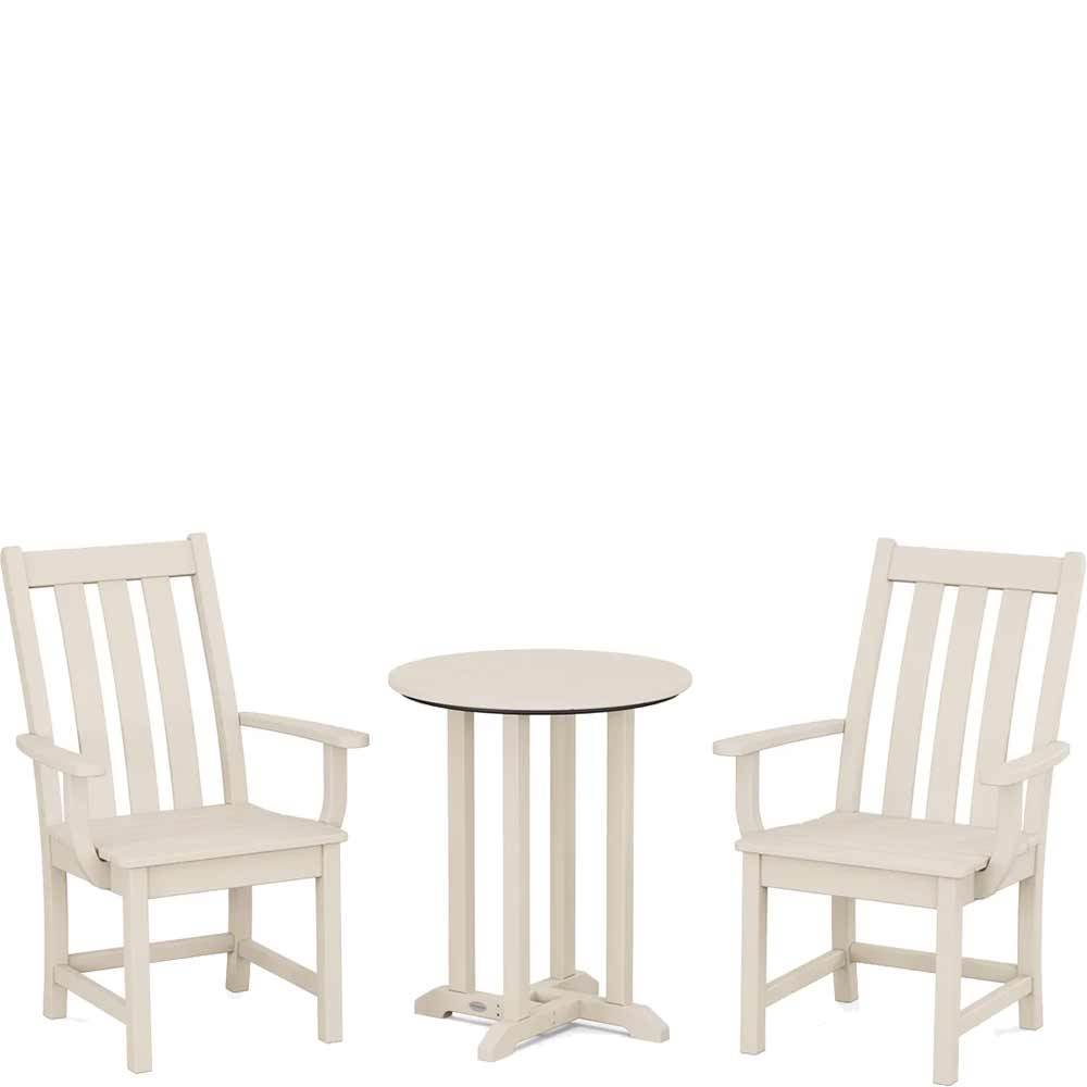 POLYWOOD® Vineyard 3-Piece Round Bistro Dining Set - PWS1318-1 Patio Set POLYWOOD®