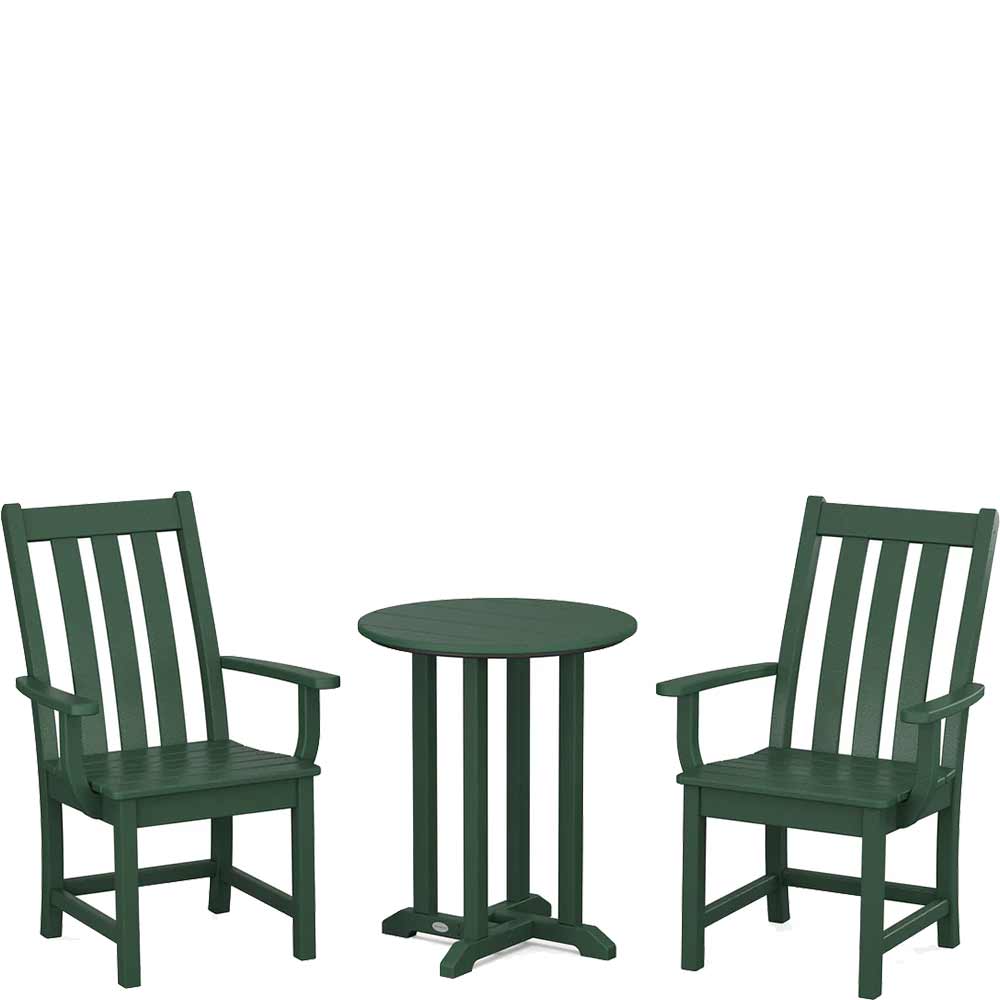 POLYWOOD® Vineyard 3-Piece Round Bistro Dining Set - PWS1318-1 Patio Set POLYWOOD®