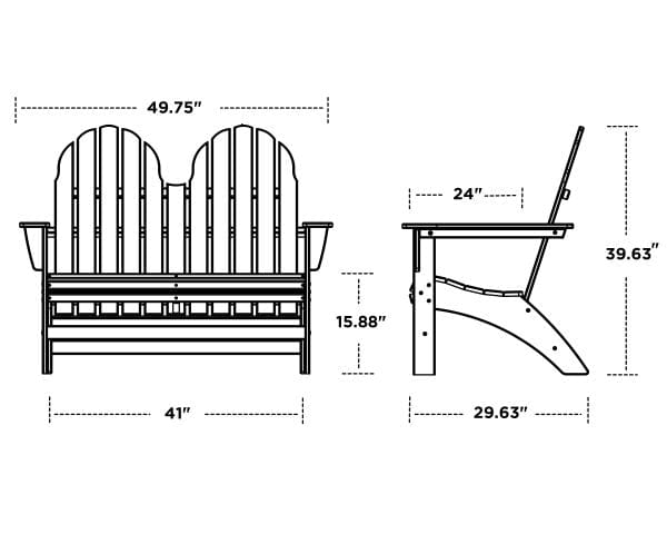 POLYWOOD® Vineyard 48" Adirondack Bench - ADBN600 Benches POLYWOOD®