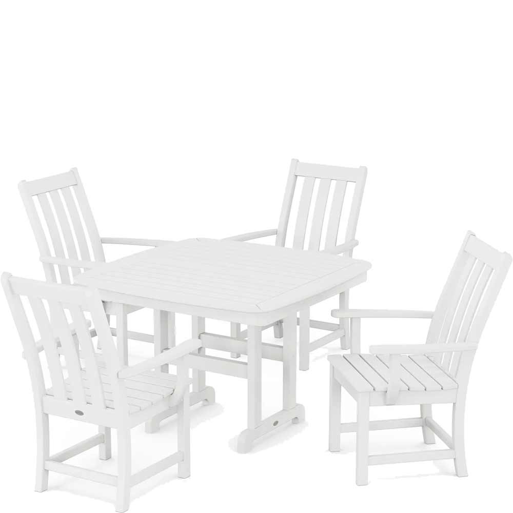 POLYWOOD® Vineyard 5-Piece Dining Set with Trestle Legs - PWS938-1 Dining Set POLYWOOD®