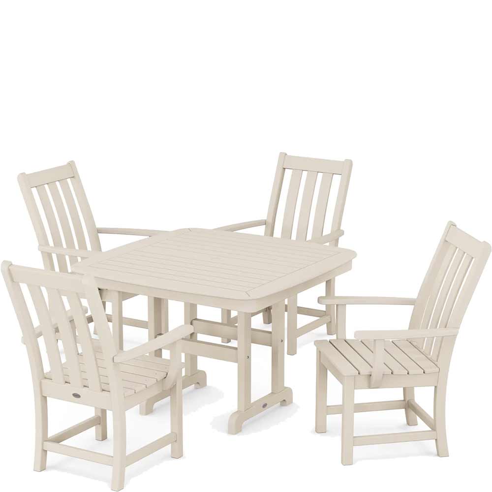 POLYWOOD® Vineyard 5-Piece Dining Set with Trestle Legs - PWS938-1 Dining Set POLYWOOD®
