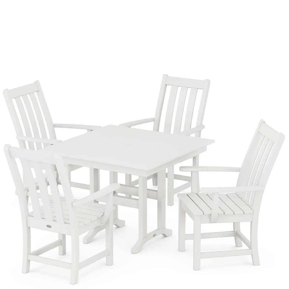 POLYWOOD® Vineyard 5-Piece Farmhouse Dining Set - PWS1166-1