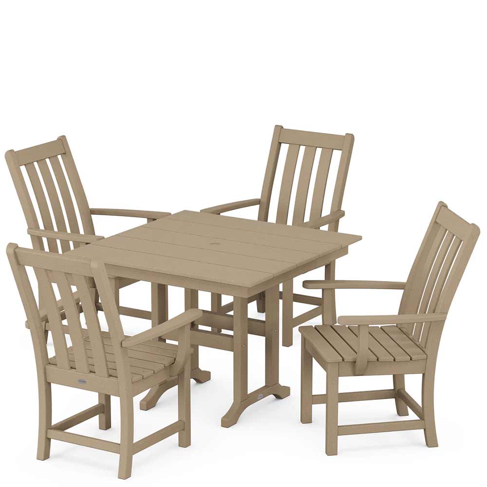 POLYWOOD® Vineyard 5-Piece Farmhouse Dining Set - PWS1166-1