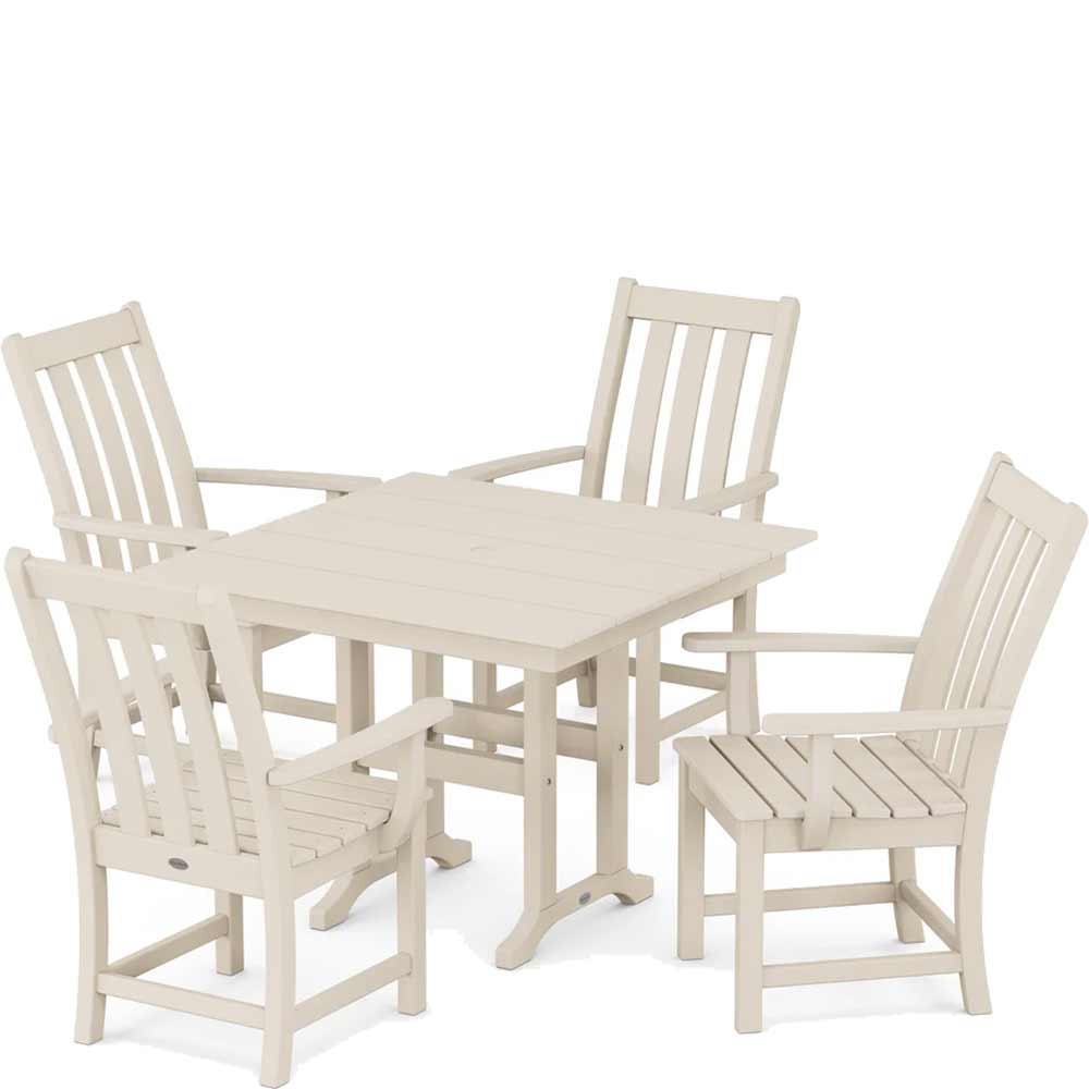 POLYWOOD® Vineyard 5-Piece Farmhouse Dining Set - PWS1166-1 Dining Set POLYWOOD®