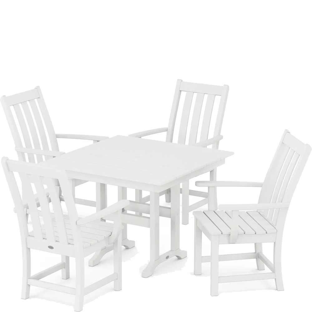 POLYWOOD® Vineyard 5-Piece Farmhouse Dining Set - PWS1166-1 Dining Set POLYWOOD®