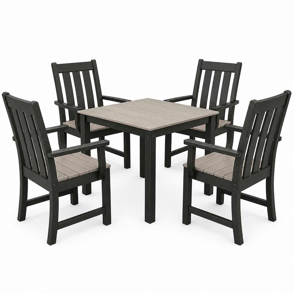 POLYWOOD® Vineyard 5-Piece Parsons Select Accents Dining Set - PWS2365-1