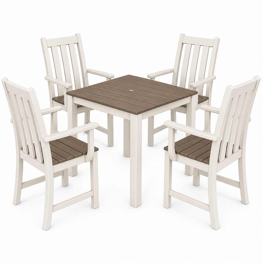 POLYWOOD® Vineyard 5-Piece Parsons Select Accents Dining Set - PWS2365-1