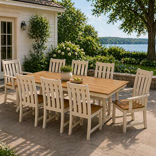 POLYWOOD® Vineyard 9-Piece Farmhouse Select Accent Dining Set with Trestle Legs - PWS1432-1