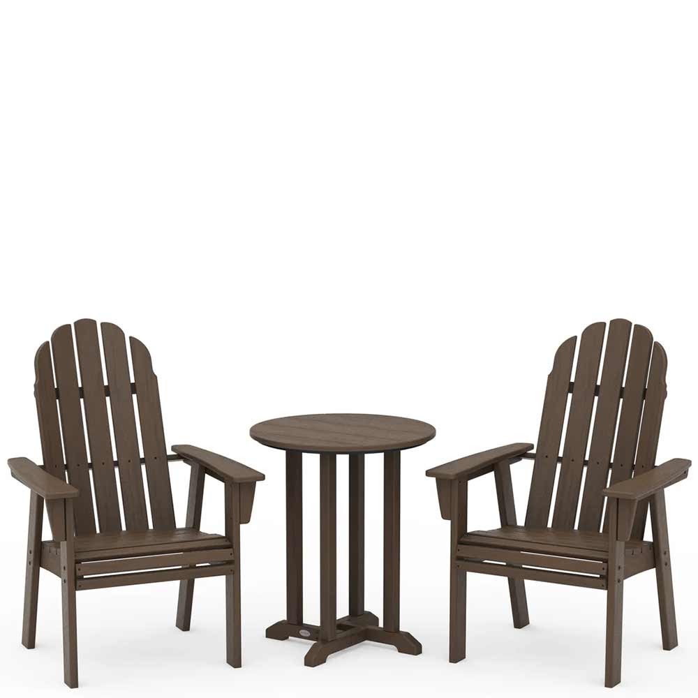 POLYWOOD® Vineyard Adirondack 3-Piece Round Bistro Dining Set - PWS1320-1