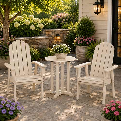 POLYWOOD® Vineyard Adirondack 3-Piece Round Bistro Dining Set - PWS1320-1